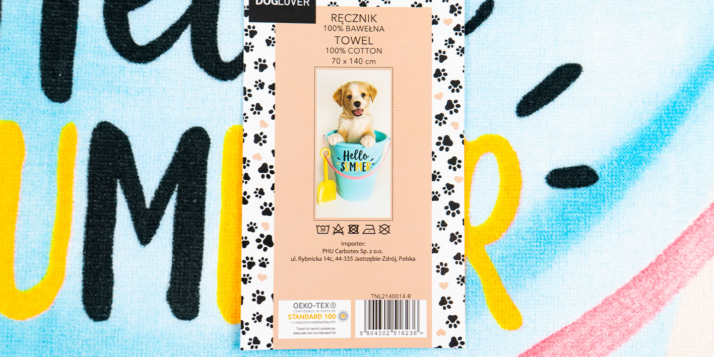 Ręczniki kąpielowy plażowy piesek w wiaderku TNL2140014-R